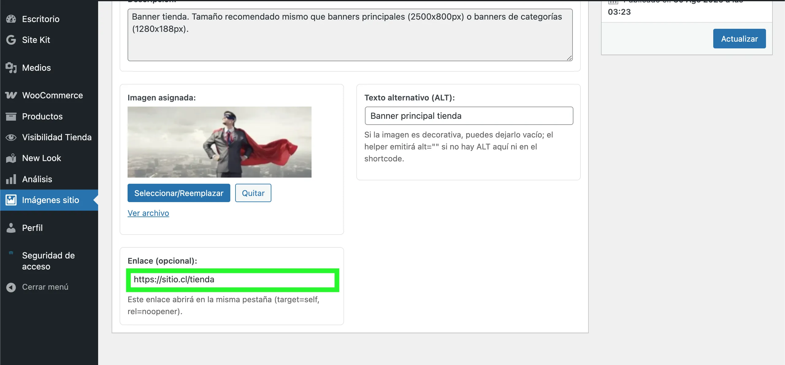 Ejemplo con enlace absoluto completado